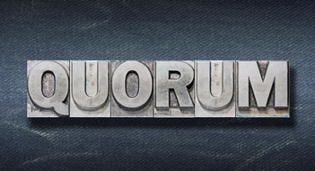 Q&A: Do You Need a Quorum to Hold an Election? quorum word made from metallic letterpress on dark jeans background"r"n